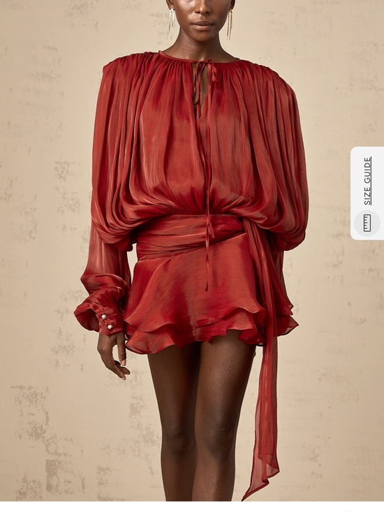 Miss Rosier Dresses & Skirts - Silky Red Long-Sleeve Mini Dress